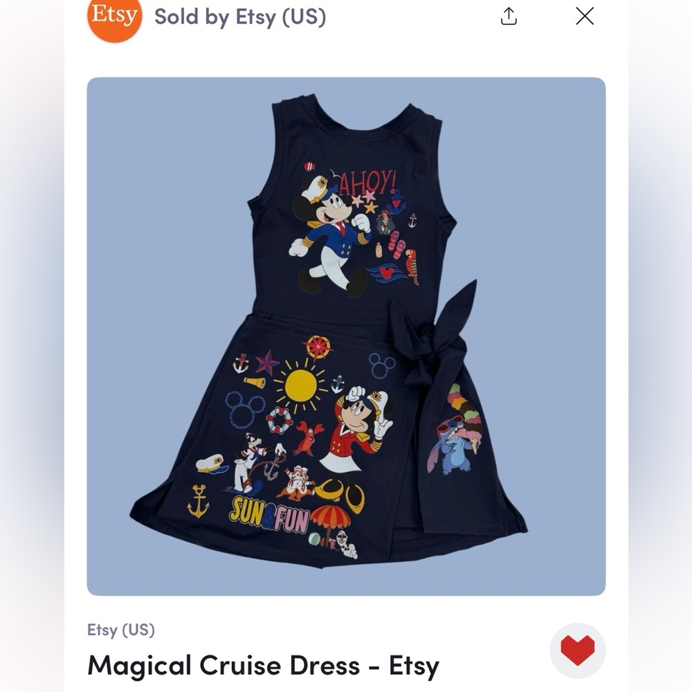 Disney cruise active dress size small worn once new condition - Picture 2 of 2